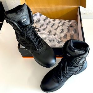 Mens Magnum Tactical Boots. YKK side zipper, Waterproof and slip/oil resistant